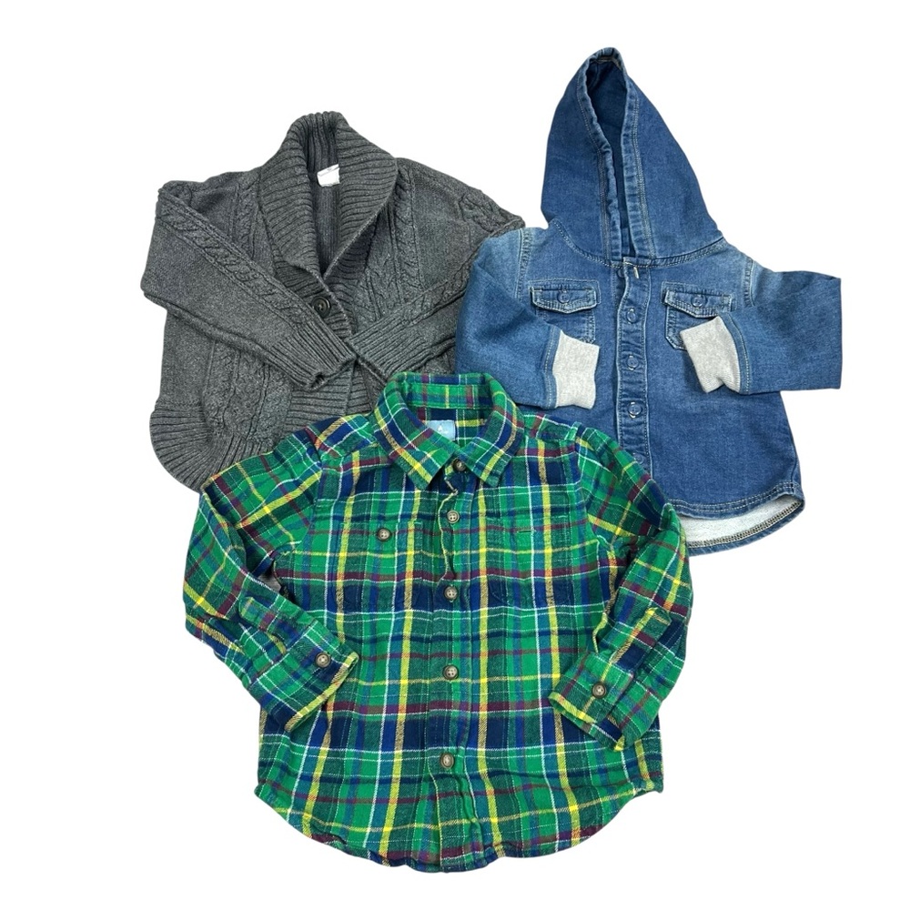 Baby Gap & Baby B’gosh Baby’s Knit Sweater Flannel Chambray Bundle Lot 18M-2